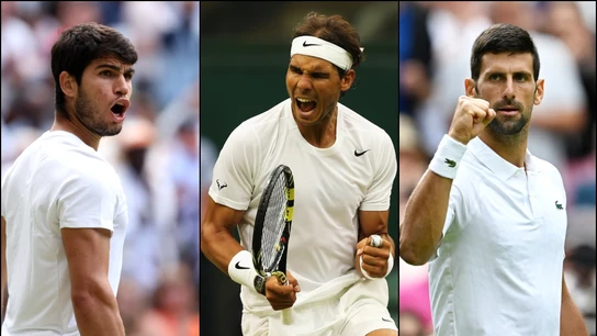Carlos Alcaraz, Rafa Nadal y Novak Djokovic Carlos Alcaraz, Rafa Nadal y Novak Djokovic