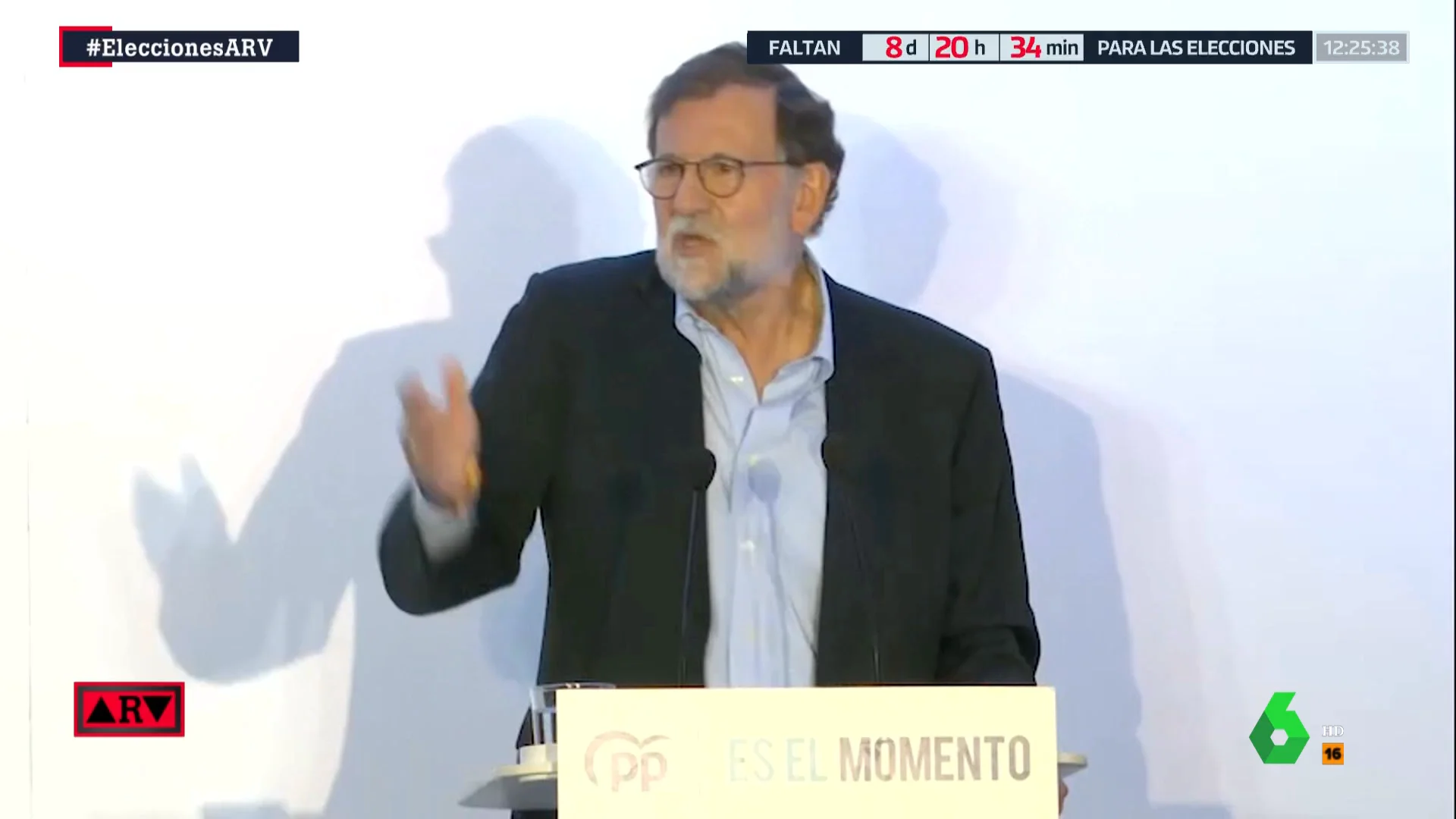 Imagen de Rajoy durante un acto de la campaña del 23J