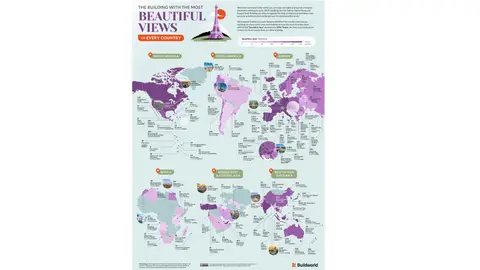 El mapa con los edificios con las vistas más bonitas del mundo El mapa con los edificios con las vistas más bonitas del mundo