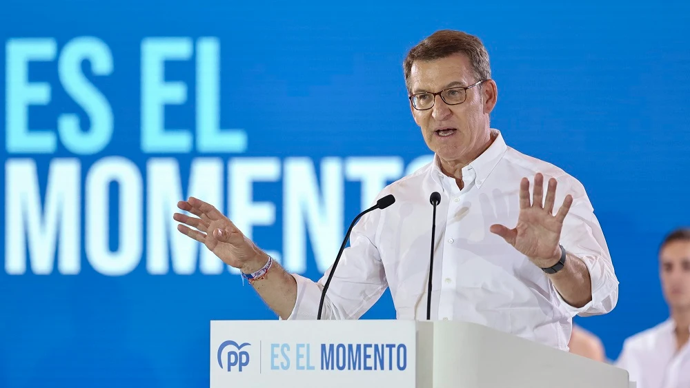 Feijóo en un acto del PP