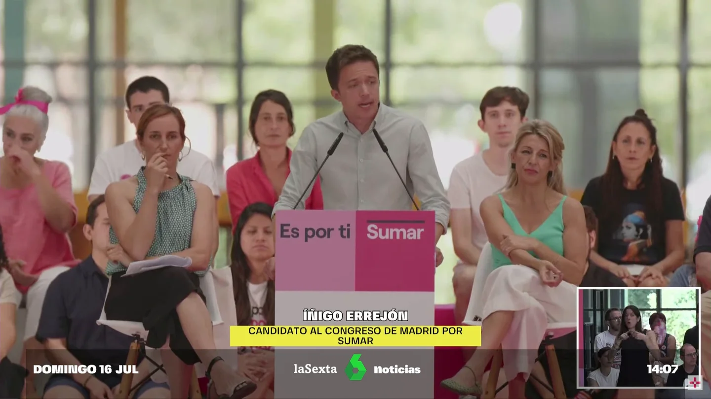 Íñigo Errejón, candidato al Congreso por Sumar. CAMPAÑA