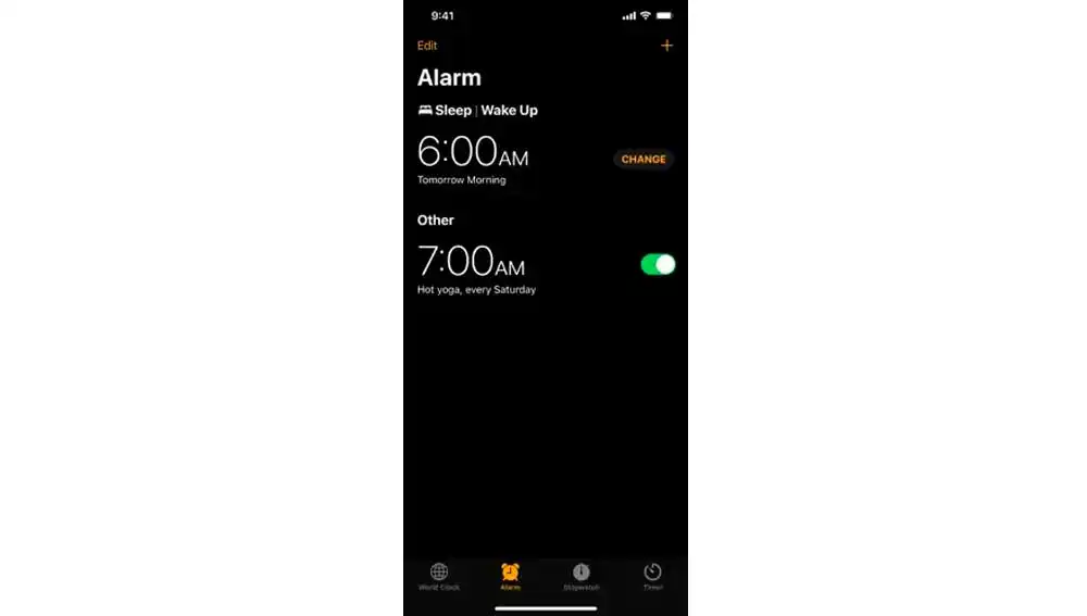 configuración de alarmas en iPhone