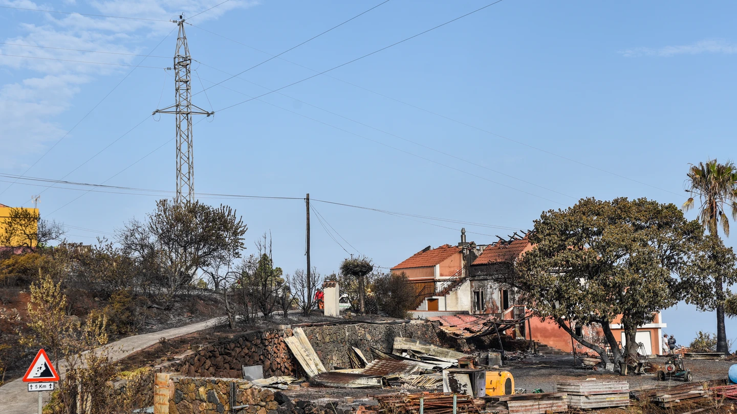 El incendio forestal en La Palma ha afectado al menos a sesenta inmuebles. El incendio forestal en La Palma ha afectado al menos a sesenta inmuebles.