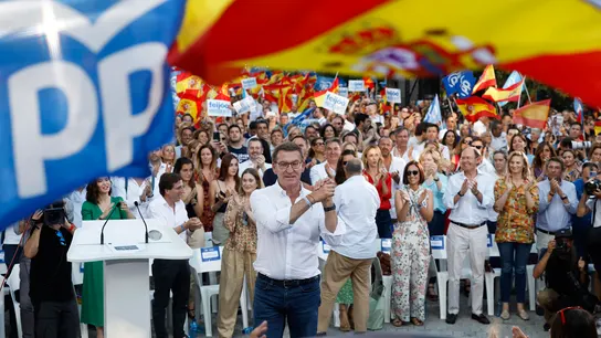 Alberto Núñez Feijóo durante un mitin en Madrid Alberto Núñez Feijóo durante un mitin en Madrid