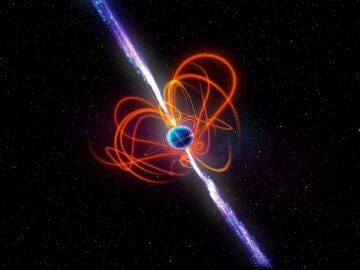 Impresión artística del magnetar de periodo ultralargo