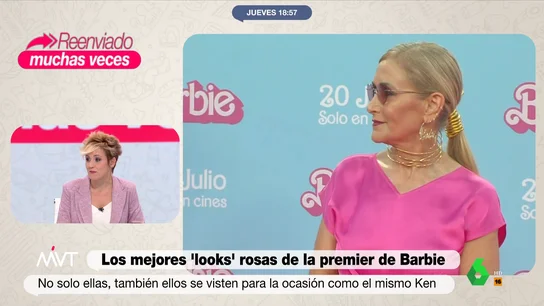 De rosa y con pendientes de 'Barbie': Cristina Cifuentes sorprende con su 'total look' en el estreno de la película De rosa y con pendientes de 'Barbie': Cristina Cifuentes sorprende con su 'total look' en el estreno de la película