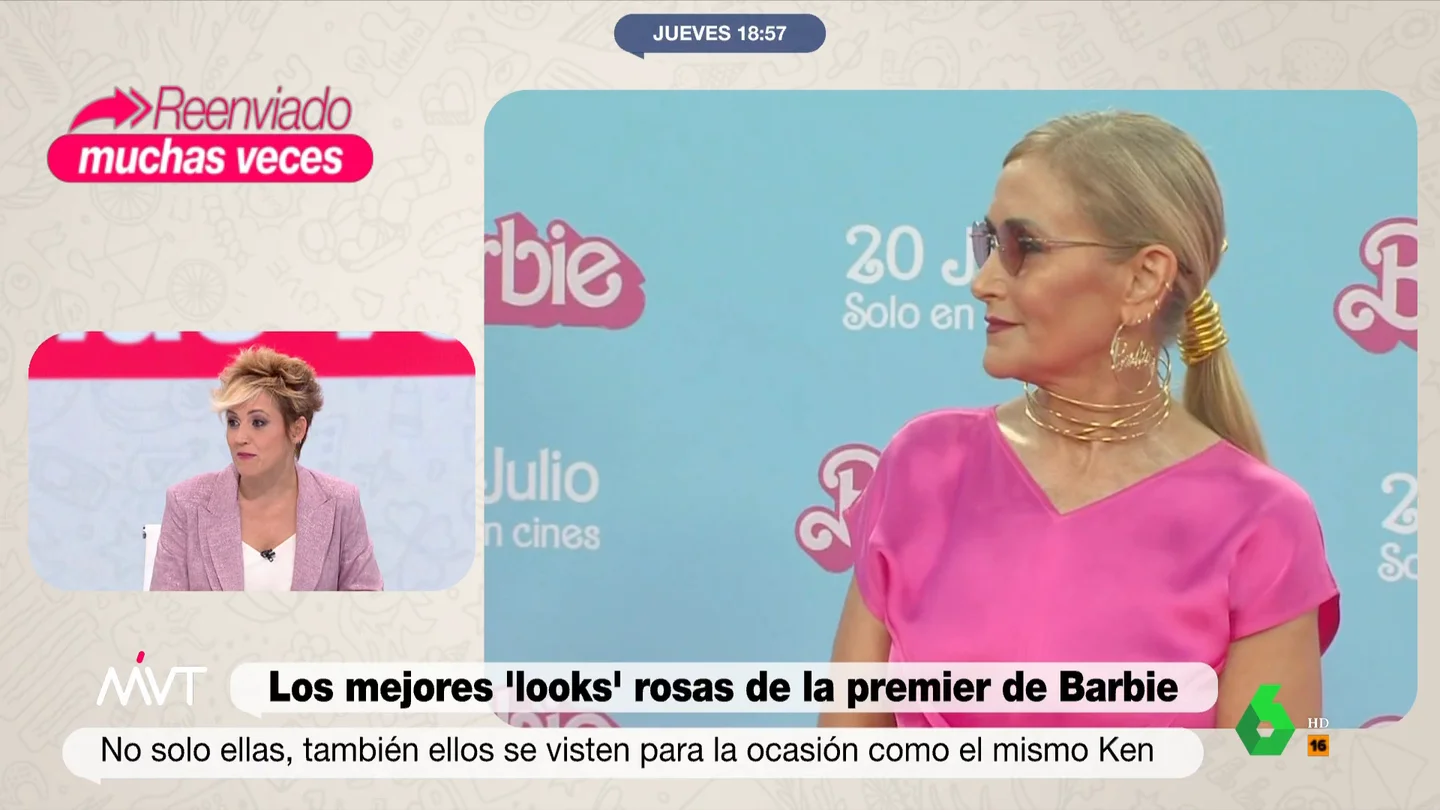 De rosa y con pendientes de 'Barbie': Cristina Cifuentes sorprende con su 'total look' en el estreno de la película De rosa y con pendientes de 'Barbie': Cristina Cifuentes sorprende con su 'total look' en el estreno de la película