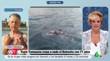 La hazaña de Txaro Tomasena, la mujer más longeva en cruzar a nado el Estrecho