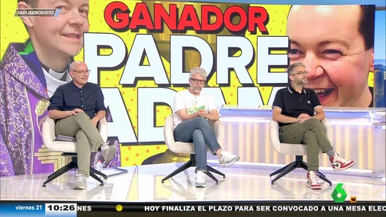 El padre Adam, ganador de los 'zascas' de Aruser@s con un nuevo hit: "Cuando la panza crece, el chile desaparece" El padre Adam, ganador de los 'zascas' de Aruser@s con un nuevo hit: "Cuando la panza crece, el chile desaparece"