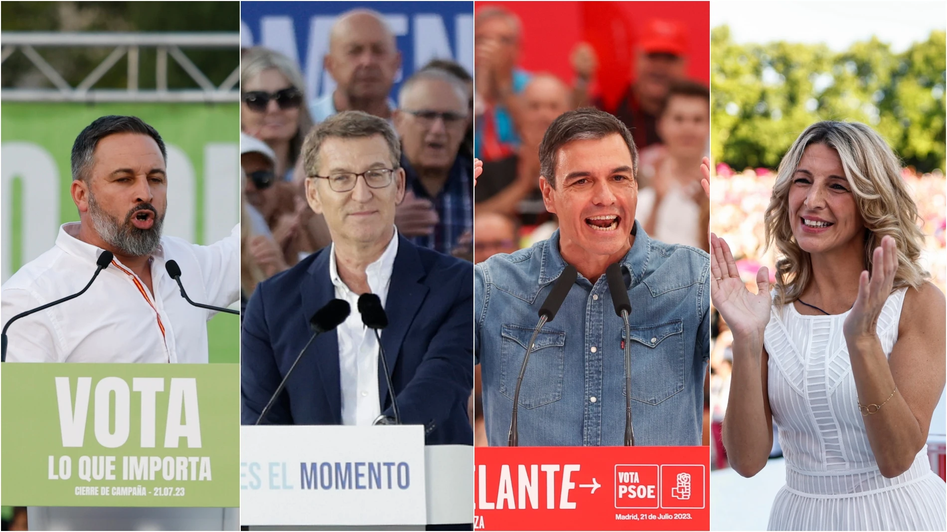 Los líderes políticos, en los actos finales de campaña