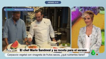 Carpaccio de sandía y vinagreta cortada: la receta del chef Mario Sandoval que sorprende a Pablo Ojeda 