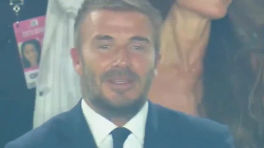 David Beckham, tras el gol de Messi David Beckham, tras el gol de Messi