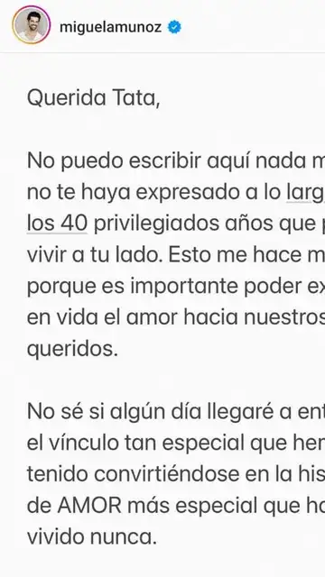 Miguel Ángel Muñoz despide a su Tata Miguel Ángel Muñoz despide a su Tata