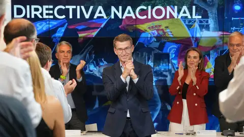 Alberto Núñez Feijóo en la reunión de la directiva nacional del PP tras el 23J