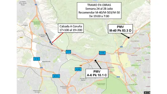 Tramo en obras de la semana del 24 al 28 de julio Tramo en obras de la semana del 24 al 28 de julio
