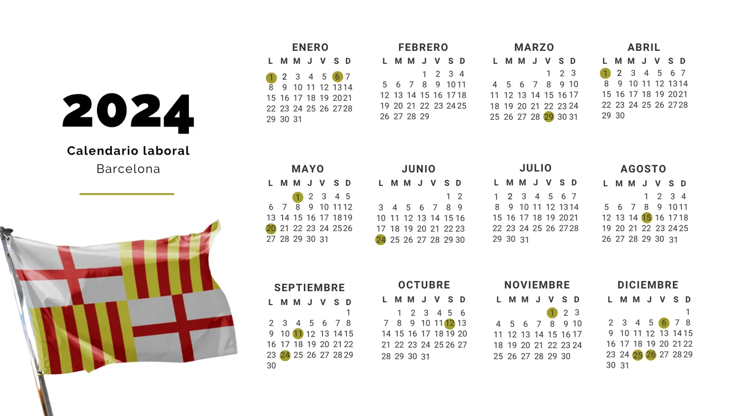 Calendario laboral de Barcelona para 2024, festivos y puentes en la Ciudad Condal Calendario laboral de Barcelona para 2024, festivos y puentes en la Ciudad Condal