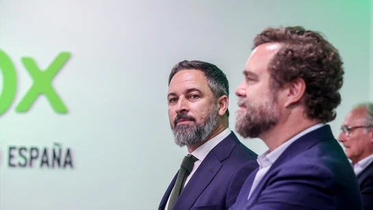 El líder de VOX, Santiago Abascal, y el portavoz nacional del partido en el Congreso, Iván Espinosa de los Monteros. El líder de VOX, Santiago Abascal, y el portavoz nacional del partido en el Congreso, Iván Espinosa de los Monteros.