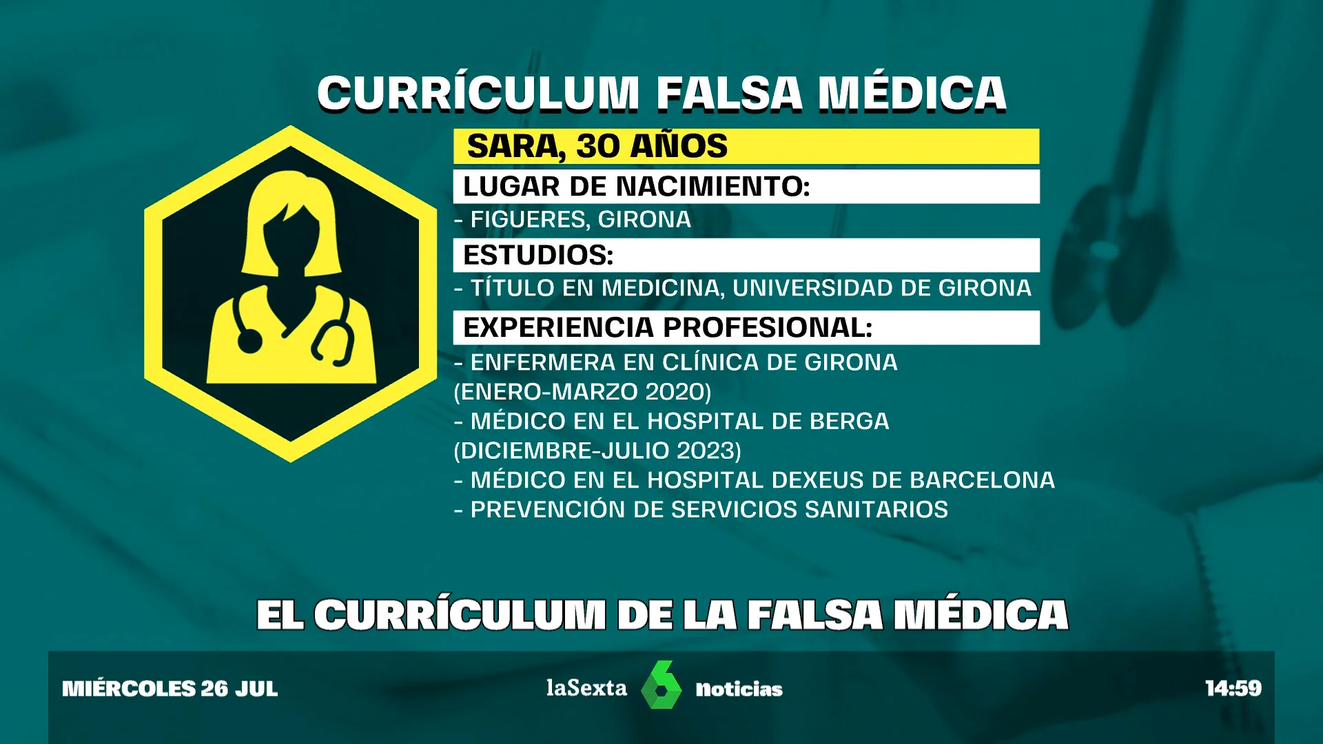 El currículum de la falsa doctora