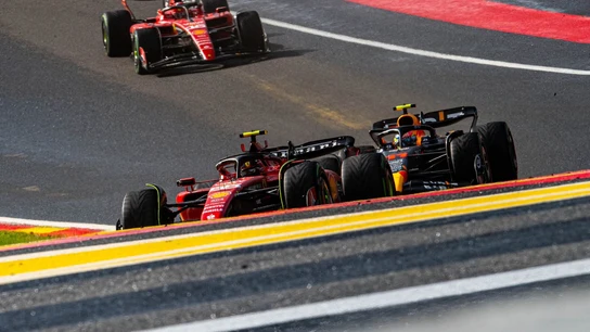 Carlos Sainz, Sergio Pérez y Charles Leclerc Carlos Sainz, Sergio Pérez y Charles Leclerc