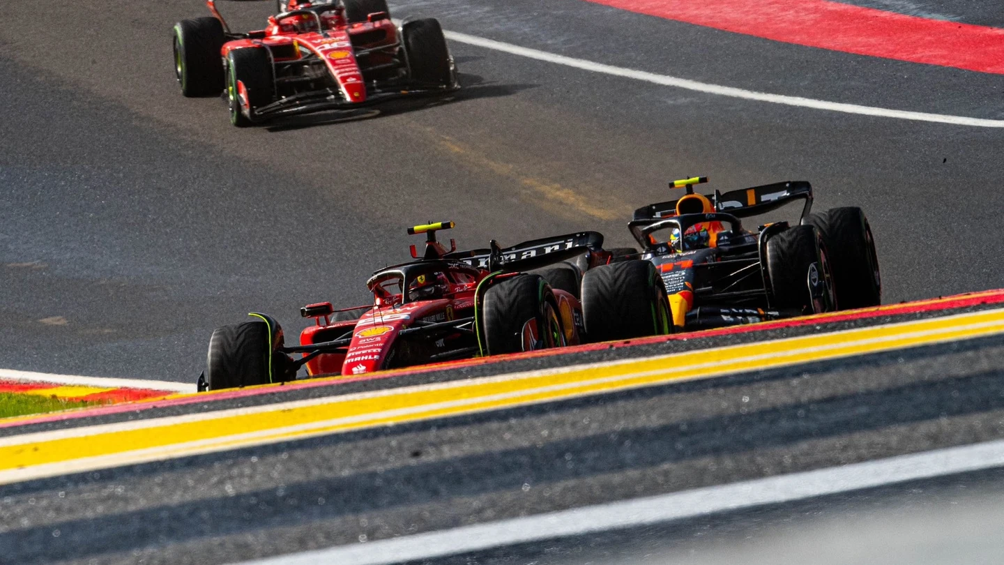 Carlos Sainz, Sergio Pérez y Charles Leclerc Carlos Sainz, Sergio Pérez y Charles Leclerc