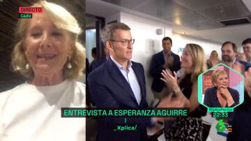 Esperanza Aguirre, tajante: "Núñez Feijóo debe presentarse a la investidura y liderar la oposición si estamos en ella"