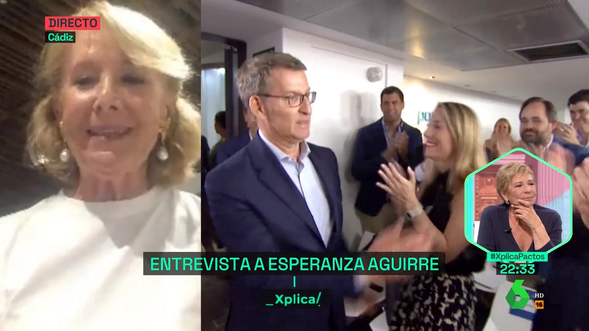 Esperanza Aguirre, tajante: "Núñez Feijóo debe presentarse a la investidura y liderar la oposición si estamos en ella"