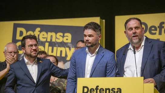 El candidato número 1 de ERC por Barcelona al Congreso de los Diputados, Gabriel Rufián, comparece tras conocer los resultados del 23J El candidato número 1 de ERC por Barcelona al Congreso de los Diputados, Gabriel Rufián, comparece tras conocer los resultados del 23J