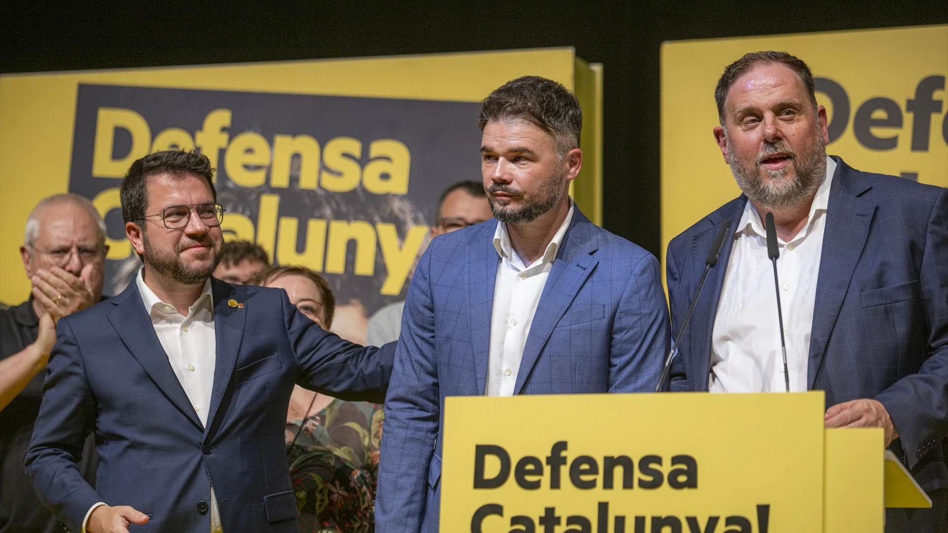 El candidato número 1 de ERC por Barcelona al Congreso de los Diputados, Gabriel Rufián, comparece tras conocer los resultados del 23J