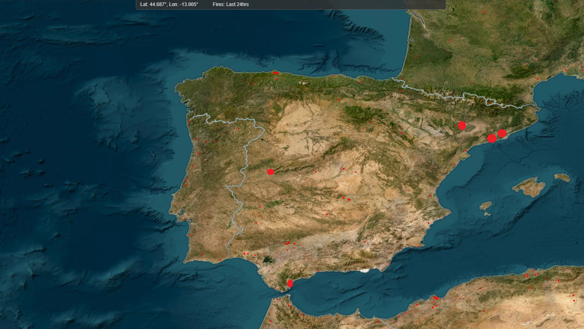 Mapa de incendios en España: sigue en directo los fuegos de El Perelló, La línea de Cádiz y Extremadura