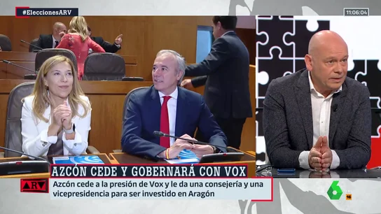 Gabriel Sanz, sobre la ausencia de foto entre Azcón y Vox: "Si fuera un elector aragonés pensaría cuál es el mensaje que se me quiere transmitir" Gabriel Sanz, sobre la ausencia de foto entre Azcón y Vox: "Si fuera un elector aragonés pensaría cuál es el mensaje que se me quiere transmitir"