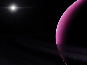 Ilustración de un exoplaneta orbitando su estrella Ilustración de un exoplaneta orbitando su estrella