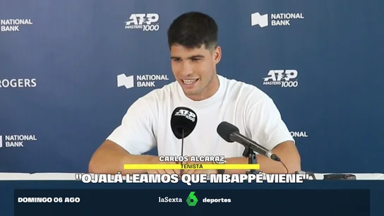 Carlos Alcaraz se moja y pide el fichaje de Mbappé por el Real Madrid: "Todo madridista lo quiere" Carlos Alcaraz se moja y pide el fichaje de Mbappé por el Real Madrid: "Todo madridista lo quiere"