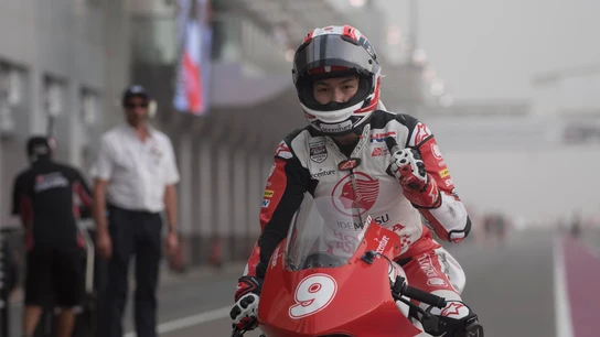 Haruki Noguchi of Japan celebrates the victory on the race 1 of Asian Talent Cup during the MotoGP of Qatar - Qualifying at Losail Circuit on March 17, 2018 in Doha, Qatar. Haruki Noguchi of Japan celebrates the victory on the race 1 of Asian Talent Cup during the MotoGP of Qatar - Qualifying at Losail Circuit on March 17, 2018 in Doha, Qatar.