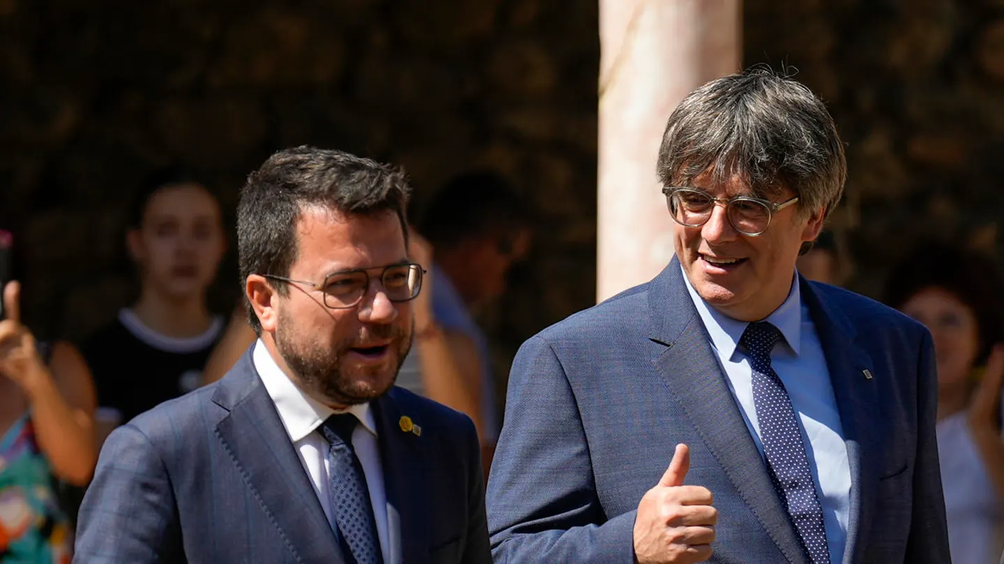 El expresident Carles Puigdemont y el actual president de la Generalitat, Pere Aragonés El expresident Carles Puigdemont y el actual president de la Generalitat, Pere Aragonés