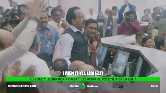 La India logra con éxito alunizar en el polo sur de la Luna La India logra con éxito alunizar en el polo sur de la Luna