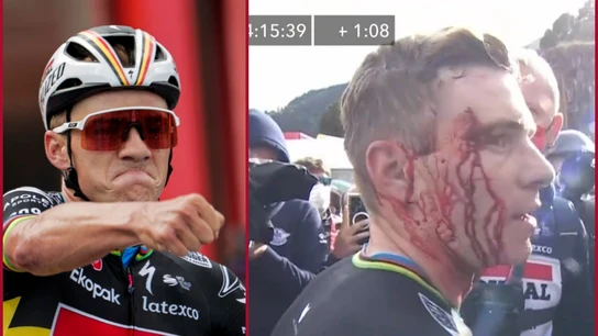 Eveneporel, antes y después de cruzar la línea de meta Eveneporel, antes y después de cruzar la línea de meta
