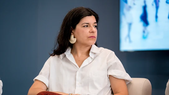 Nerea Pérez de las Heras, durante el acto de presentación del manifiesto 'A las urnas las ciudadanas y los ciudadanos', en el Círculo de Bellas Artes, a 12 de julio de 2023 Nerea Pérez de las Heras, durante el acto de presentación del manifiesto 'A las urnas las ciudadanas y los ciudadanos', en el Círculo de Bellas Artes, a 12 de julio de 2023