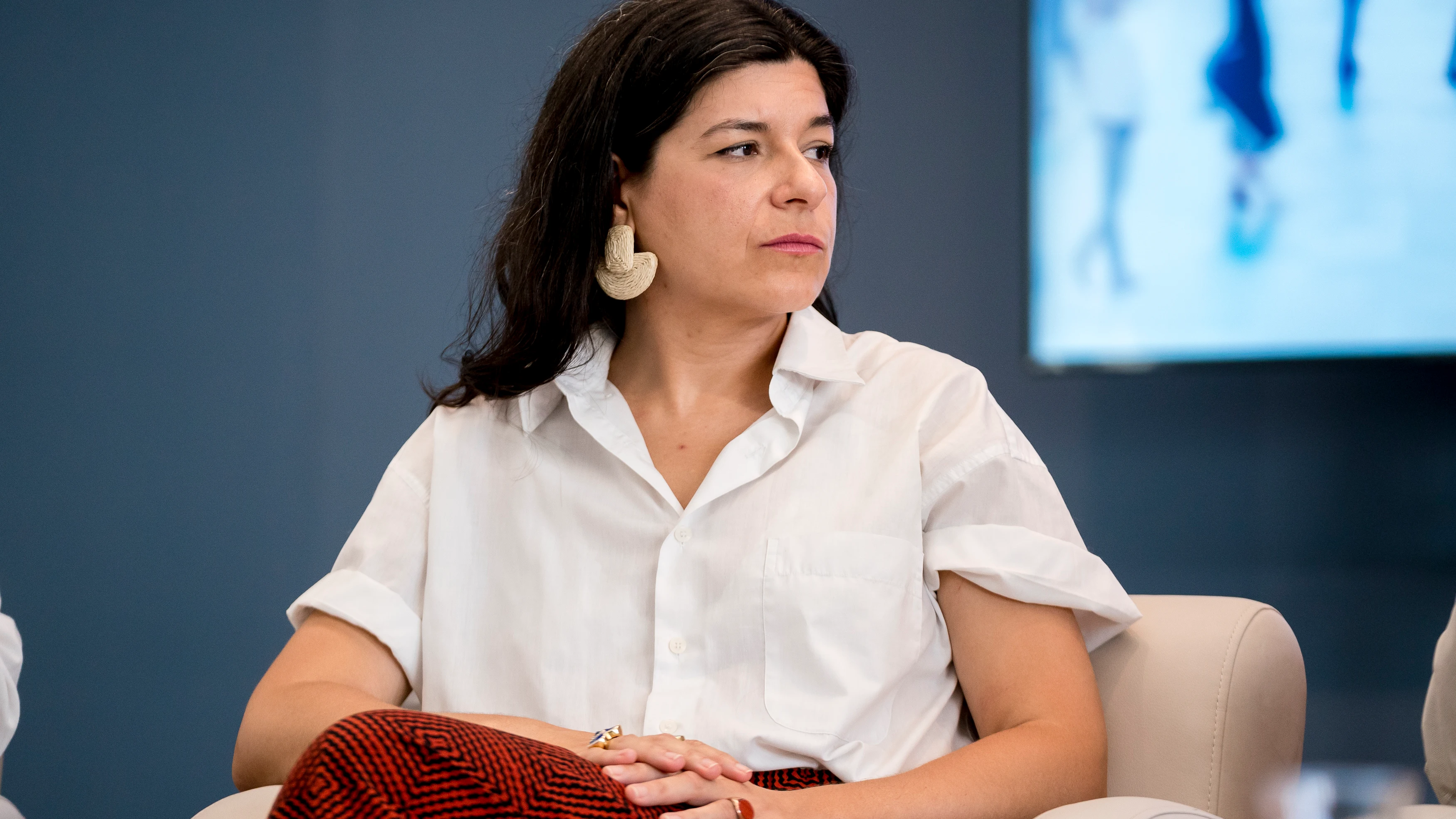 Nerea Pérez de las Heras, durante el acto de presentación del manifiesto 'A las urnas las ciudadanas y los ciudadanos', en el Círculo de Bellas Artes, a 12 de julio de 2023