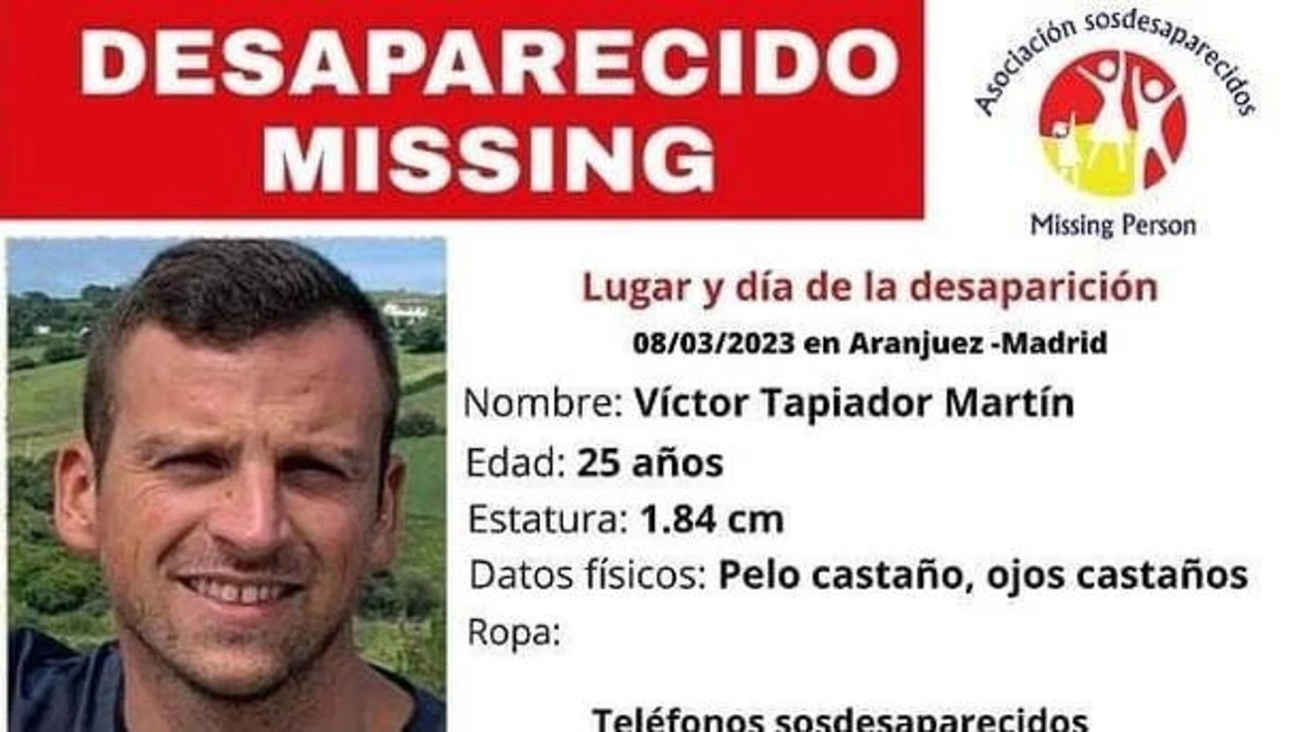 Encuentran un cadáver que podría ser el del desaparecido Víctor Tapiador junto a una torre eléctrica de Aranjuez Encuentran un cadáver que podría ser el del desaparecido Víctor Tapiador junto a una torre eléctrica de Aranjuez