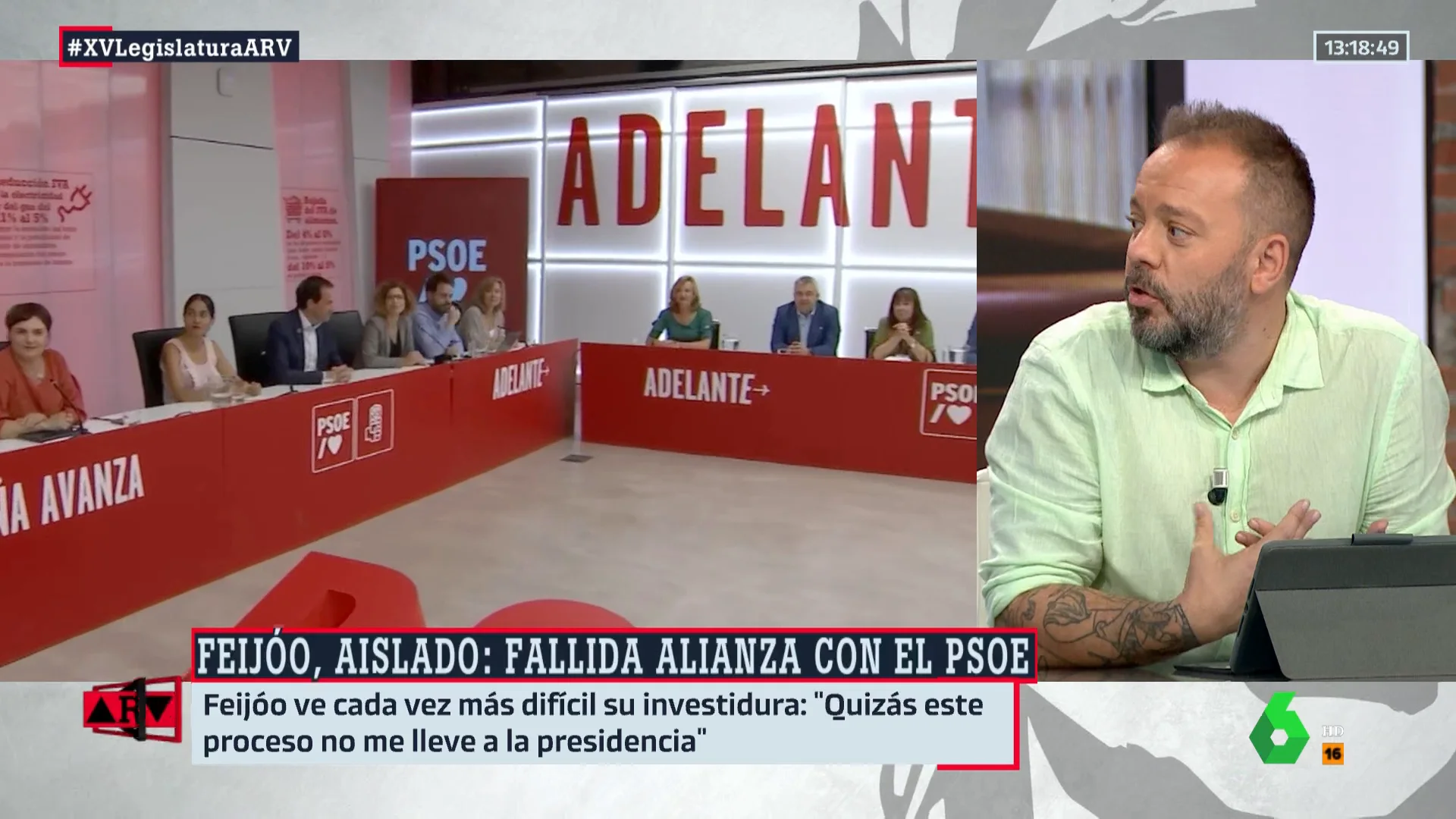 Antonio Maestre asegura que el rey "se equivocó" al elegir a Feijóo como candidato a la investidura