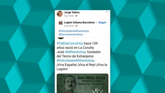 Denuncian que el director general de Caza y Pesca de Aragón (Vox) alaba a Millán Astray Denuncian que el director general de Caza y Pesca de Aragón (Vox) alaba a Millán Astray