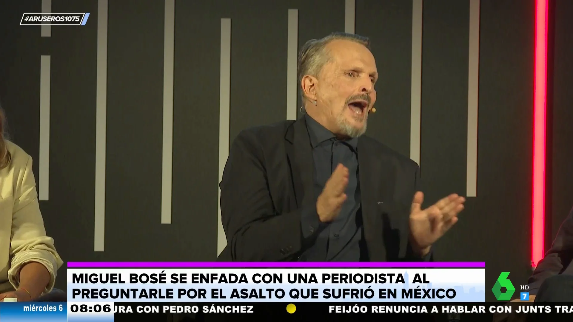 El enfado de Miguel Bosé con una periodista en rueda de prensa: "Cuando he entrado aquí olía a maldad"