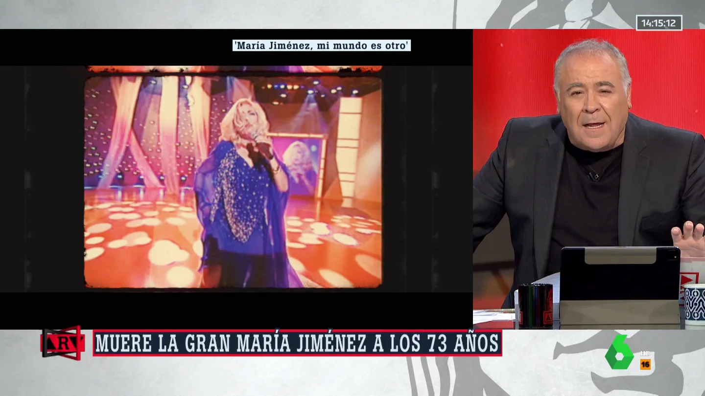 "Era indomable, arrolladora": las bonitas palabras de Ferreras en recuerdo a María Jiménez "Era indomable, arrolladora": las bonitas palabras de Ferreras en recuerdo a María Jiménez