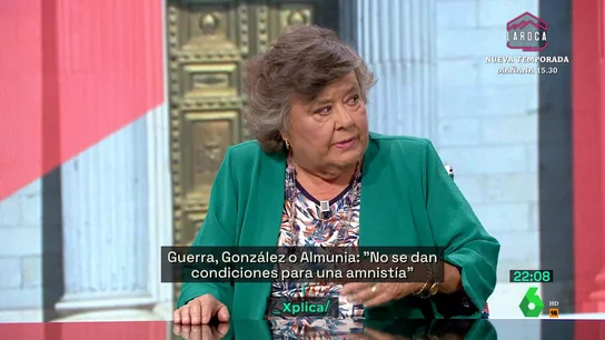 Cristina Almeida, en laSexta Xplica Cristina Almeida: "Felipe González y Alfonso Guerra estaban diciendo tonterías desde antes de Pedro Sánchez. La amnistía me da alegría"