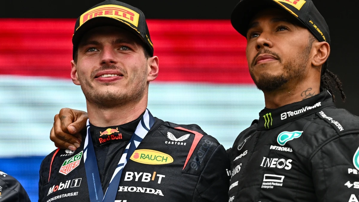 Max Verstappen, con Lewis Hamilton