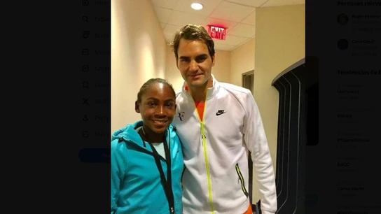 Roger Federer, junto a Coco Gauff Roger Federer, junto a Coco Gauff