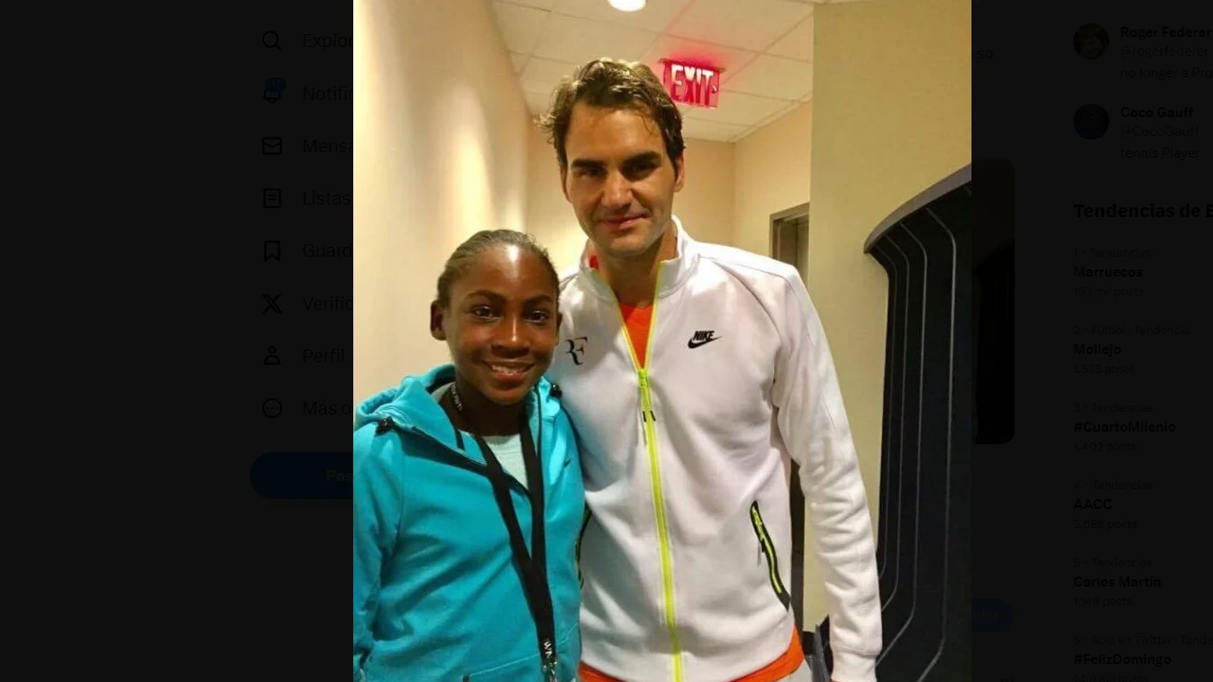 Roger Federer, junto a Coco Gauff