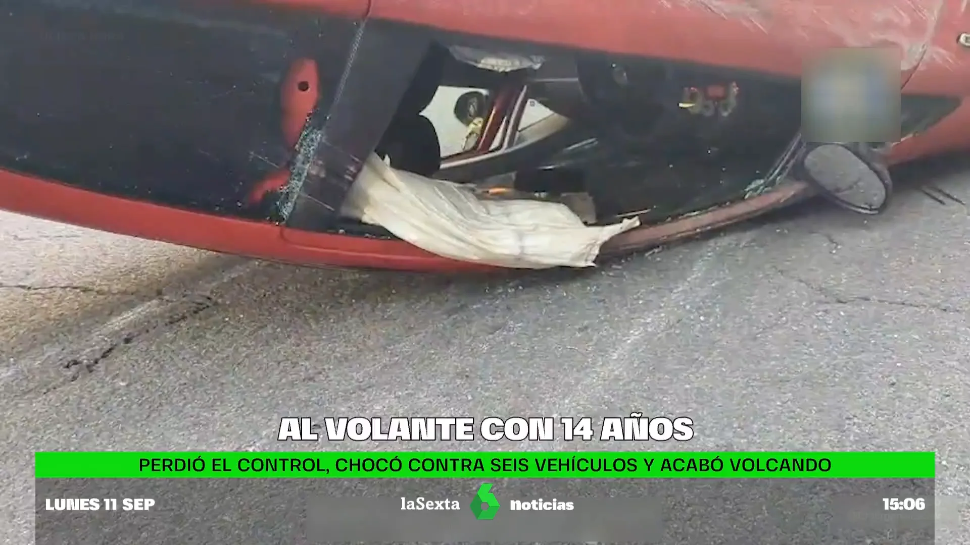 al volante con 14 años