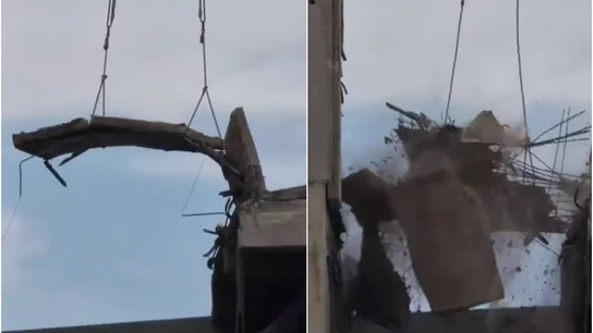 Pudo acabar en tragedia: se derrumba una pieza de hormigón en las obras del Camp Nou Pudo acabar en tragedia: se derrumba una pieza de hormigón en las obras del Camp Nou