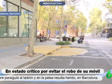 Un hombre en estado crítico tras enfrentarse al ladrón de su móvil en Barcelona